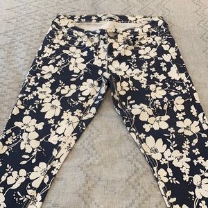 Sevens Floral Navy/ White Skinny Jeans
